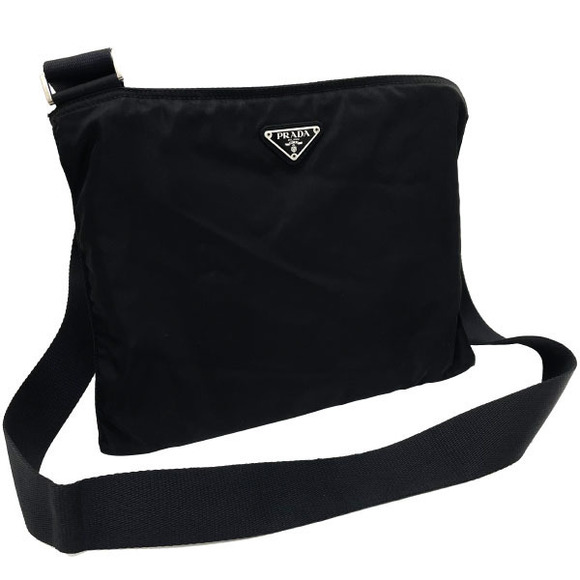 Prada Handbags - Prada Triangle Nylon Black Messenger Bag